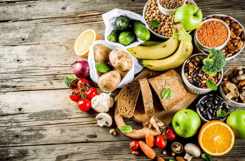Rostdús élelmiszerek: zöldségek, hüvelyesek, teljes kiőrlésű gabonák és magvak